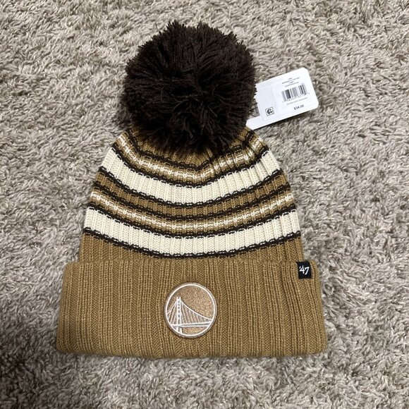 '47 Women's Golden State Warriors Espresso Cuff Knit NBA Basketball One Size - Picture 4 of 6